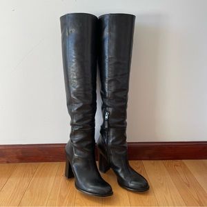 Sam Edelman “Rylan” over the knee boot, black leather.